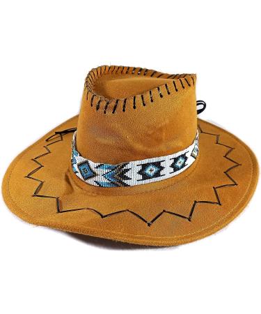Handmade Southwestern Cowboy Rodeo Hatband with White Turquoise Beads - Buy Online on GoSupps.com