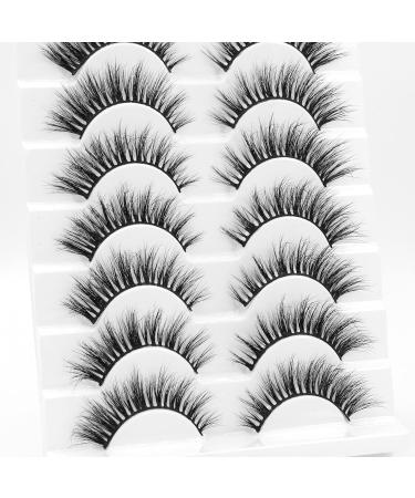 6D Fluffy False Eyelashes - 10 Pairs Natural Cat-Eye Faux Mink Lashes | Thick Soft & Reusable | New Makeup by Happy Heartbeat (ID9) - Buy Online on GoSupps.com