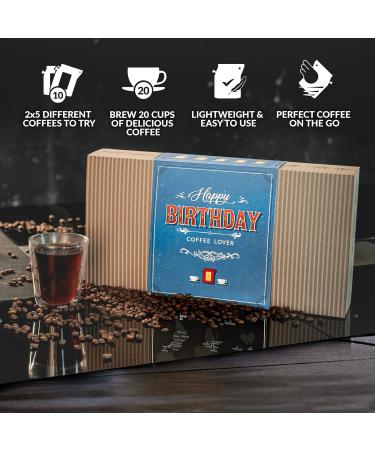 Gourmet Birthday Coffee Gift Set - 10 Finest Single Estate Specialty & Organic Coffees for Men & Women | Hamper Style Letterbox Gift Idea - Buy Online on GoSupps.com