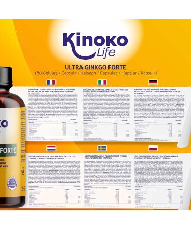 Buy Ginkgo Biloba Forte 180 Capsules - Boost Memory & Concentration with Bacopa Lion's Mane Niacin & B Vitamins | International Shipping - Buy Online on GoSupps.com