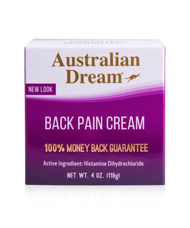 Australian Dream Back Pain Cream - for Neck, Body, Muscle Aches, or Back Pain - 4 oz Jar 4 Ounce (Pack of 1)