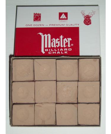 LGS Master Billiard/Pool Cue Chalk - Gold/Tan - 1 Pack/12 Pieces