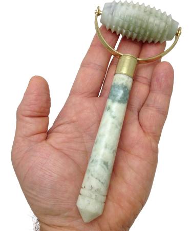 JADIENCE Jade Stone Massage Roller for Face & Body - Relaxation Anti-Aging Stress Relief Gifts - Buy Online on GoSupps.com