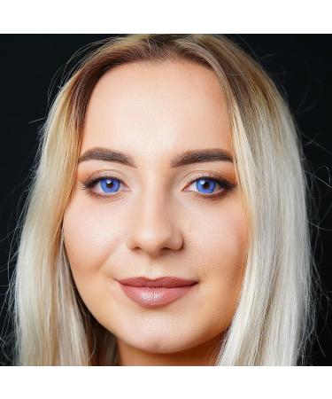Buy Charmiga Sunny Blue Colored Contact Lenses | 0.0 Diopters | Soft Hydrogel | 2 Pack with Containers | Natural Blue Shades for a Stunning Look - Buy Online on GoSupps.com