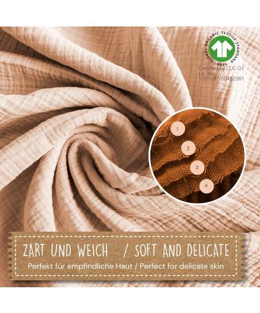 Mimadu Bio GOTS Baby Muslin Towel 25x25 cm | 100% Organic Cotton | Super Soft & Absorbent | Eco-Friendly Baby Care | Mini Wash Cloths - Buy Online on GoSupps.com