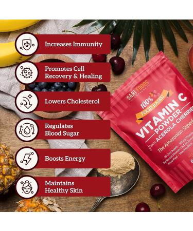 Organic Acerola Cherry Powder - Natural Vitamin C Complex - Plant Based Nutrition, 6 Ounce (Pack of 1) - Buy Online on GoSupps.com
