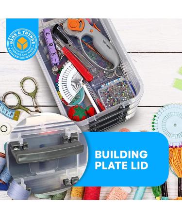 Stackable Storage Container with 2 Trays - Gray | Craft Storage & Bead Organizer Box - Buy Online on GoSupps.com