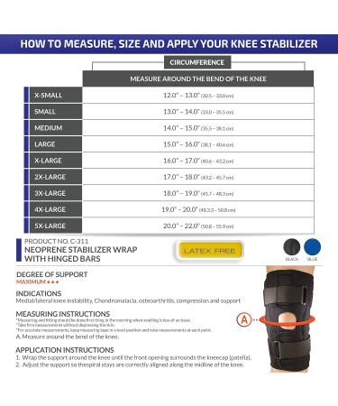 OTC Knee Stabilizer Wrap | Hinged Bars | Neoprene | Black | Large | International Shipping - Buy Online on GoSupps.com