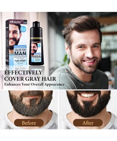 Black Beard Dye for Men - Fast & Long-Lasting Grey Hair Coverage | 5-Minute Mustache & Beard Dye Shampoo (200 ML - Buy Online on GoSupps.com