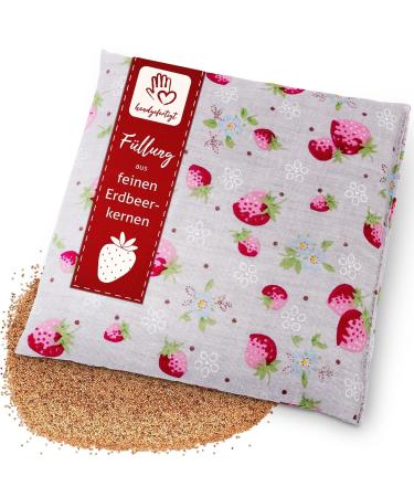 Navango warming cushion with fine strawberry kernels i ideal for small children I particularly gently i hand flatterer I grain pillow with strawberry fulfillment i approx. 15x15cm i oeko-tex cotton i baby gift