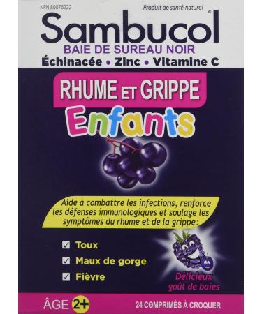 SAMBUCOL Cold And Flu Kids Chewables 24 CT - Natural Immune Support for Children - Buy Online on GoSupps.com