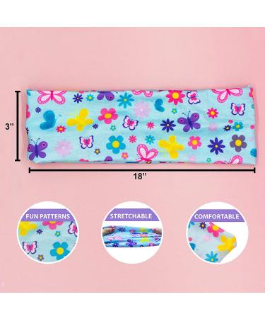 Girls' 3-Pack Wide Headbands - Butterfly Unicorn Heart Designs | Soft Stretch Fabric Hair Accessories for Kids | Princess Tiara Elastic Bands - FROG SAC - Buy Online on GoSupps.com