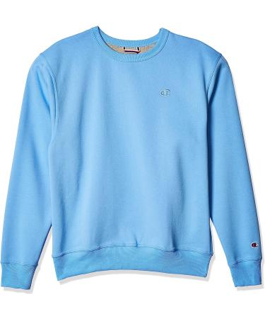 Champion Men's Powerblend Crewneck Sweatshirt - Swiss Blue C Logo - Buy Online on GoSupps.com