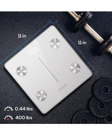 Vont Smart Scale - Wireless Body Fat BMI Digital Bathroom Scale with Bluetooth - 13 Measurements - LCD Display - 400 lbs Capacity (White) - Buy Online on GoSupps.com