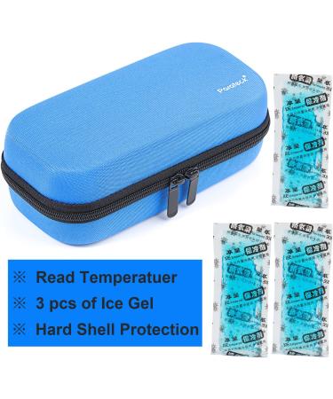 Insulin Cooler Case with Temperature Display - Diabetic Medical Travel Bag with 3 Chill Pack - 8 x 3.75 Inch (Blue) - Buy Online on GoSupps.com