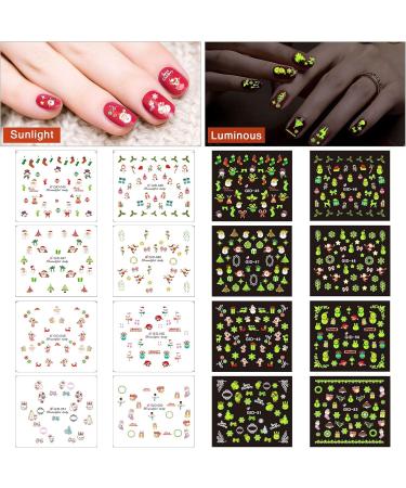 24 Sheet Christmas Nail Stickers - 3D Water Transfer Nail Art with Tweezers for DIY Holiday Nail Designs - Buy Online on GoSupps.com