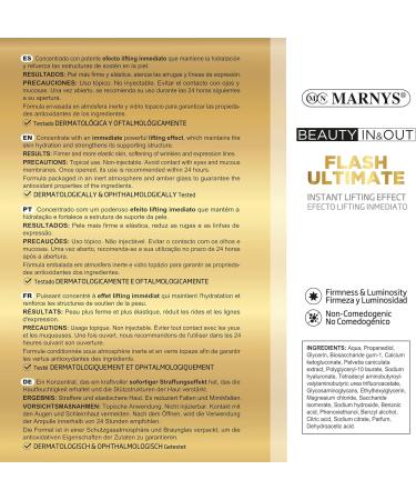  Marnys Marny's Ultimate Flash Cosmetic Ampoules - Lifting Effect - 7 x 2ml ampoules for two weeks - Hyaluronic Acid Pre-Proteoglycans and Pelvetia 60g - Buy Online on GoSupps.com