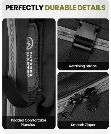 OutdoorMaster Padded Golf Travel Bag - Heavy Duty 900D Oxford, Waterproof Case with Reinforced Wheels - Soft-Sided Golf Club Bag with Shoes Compartment - Black - Buy Online on GoSupps.com
