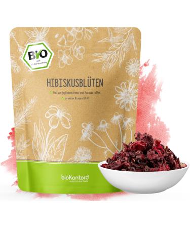 Hibiscus flowers organic completely and dried 1000 g - premium hibiscus tea - hibiscus flower tea 100% naturally from organic cultivation - Biocontor 1 kg (1 Pack)