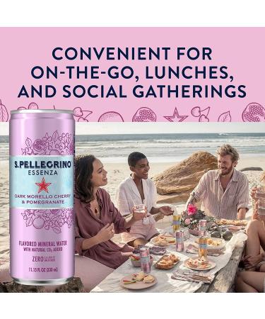 S.Pellegrino Essenza Dark Morello Cherry & Pomegranate Mineral Water - 24 Pack, 11.15 Fl Oz Cans - Buy Online on GoSupps.com