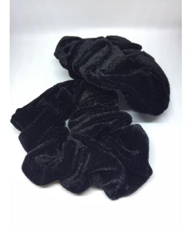 2 x niavida scrunchie velvet hair tie BLACK hair tie diameter approx. 10.5 cm