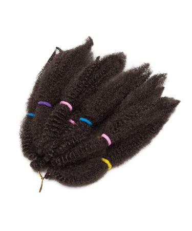 Afro Twist Hairpiece Afro Kinky Bulk Hair Braiding - Medium Brown - 11 Inch Curly Synthetic Hair Extensions For Braiding