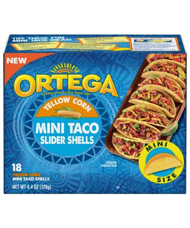Ortega Mini Taco Slider Shells, Yellow Corn, 4.4 Ounce, 18 Shells 18 Count (Pack of 1)