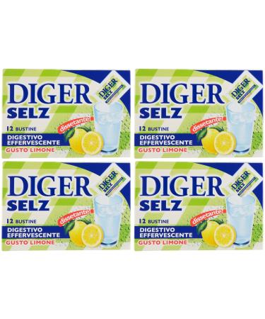 Diger Selz: Effervescent Antacid Powder Lemon Taste * 48 Sachets 3.5 Grams Each *  Italian Import