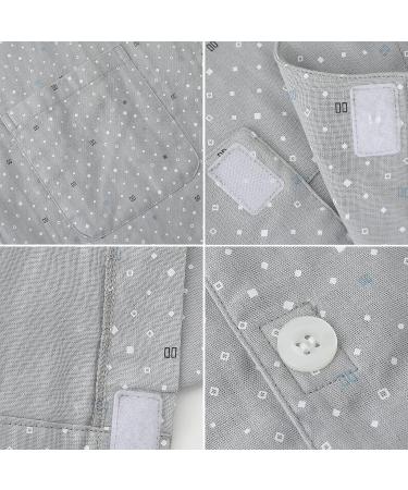 YOSINISO Bedridden Patient Shirt for Men with Pocket - Comfortable Hospital Gown for Elderly Home Care - Post Shoulder Surgery Clothing (M Grey) - Buy Online on GoSupps.com