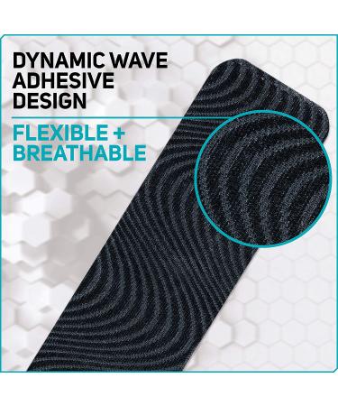 Care Science Waterproof Kinesiology Tape 40 ct Precut Strips (2 Rolls) Black | Elastic Sports & Weightlifting Tape | Supports Muscles & Joints | Water Resistant - Buy Online on GoSupps.com