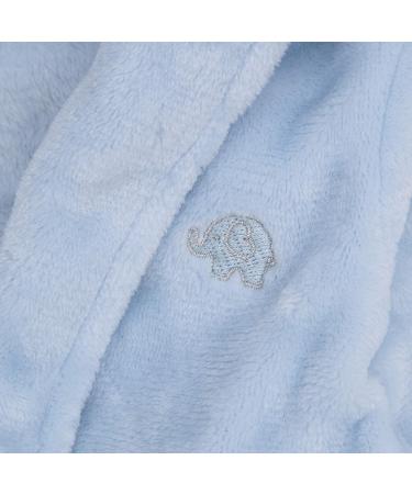 Soft Plush Hooded Unisex Bathrobe for Baby Boys & Girls (6-24 Months) - Blue Flannel Fleece - Buy Online on GoSupps.com