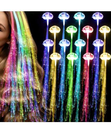 100 Packs LED Lights Hair Clips Light up Fiber Optic LED Hair Barrettes Multicolor Changing Hairpin Bar Dancing Light up Hair Clip Braid for Bar Club Christmas Party Supplies