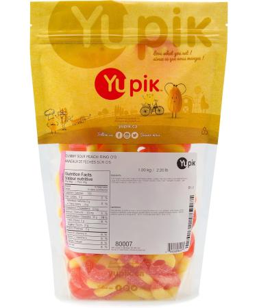 Yupik Gummy Sour Peach Rings 1 kg Gluten-Free Fruity Peach Flavor Sugary Coating Chewy Gummies Fun Treat Sweet Candy Delicious Snack Ideal for Gifting Holidays & Baking Sour Peach 1 kg (Pack of 1) - Buy Online on GoSupps.com