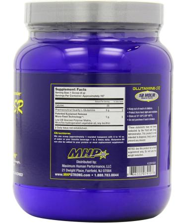 MHP Glutamine-SR 1000g - Maximum Human Performance | Premium Glutamine for Muscle Recovery & Immune Support - International Shipping Available - Buy Online on GoSupps.com