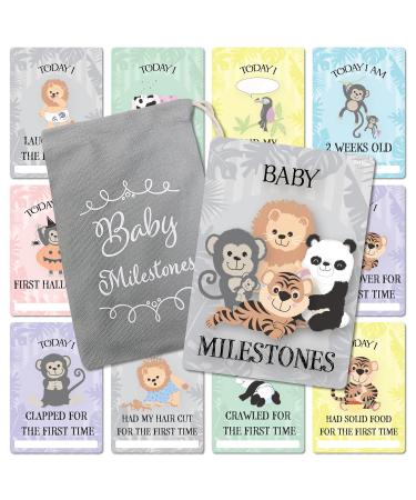 Baby Milestone Cards 57 Keepsake Moments | First Year Memories | Personalise | Unisex | Mum to be Gift | Baby ...