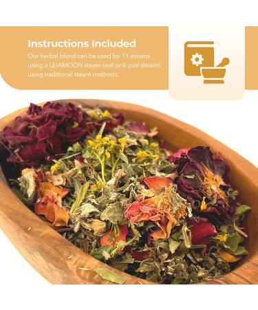 Leiamoon Yoni Steam Herbs Blend V Steam Kit for Cleansing, Fertility, & Receptivity | Made in USA | Creativity Blend | 11 Steams | 3.1w x 3.5h - Buy Online on GoSupps.com