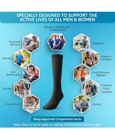 Graduated Compression Socks 3XL for Men & Women | 5 Pairs Knee High 15-20mmHg - All Day Support - Buy Online on GoSupps.com