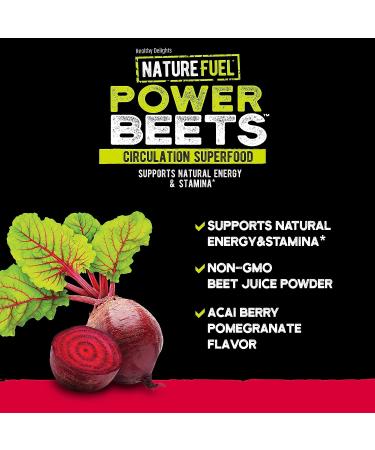 Healthy Delights Nature Fuel Power Beets - Super Concentrated Non-GMO Beet Juice Powder - Acai Berry Pomegranate Flavor - 30 Servings - Buy Online on GoSupps.com