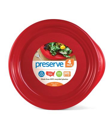 Preserve Plate, Set of 4, Pepper Red Set of 4 Pepper Red