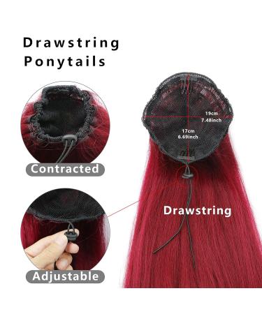 MEIRIYFA Red Ponytail Extension - Long Straight Drawstring 63 cm Ponytail for Women | Shop Now! - Buy Online on GoSupps.com