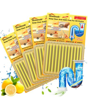 Drain Cleaner Sticks - DrainStix Cleaner Removes Clogs Odors Sink Disposable Drain Stix Sticks for Drains As Seen On TV lemon-Y