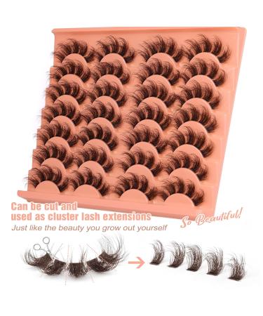 ALICE C Wispy Brown False Eyelashes - 14 Pairs DIY Lash Clusters for Fluffy Volume and Russian Strip Lash Extensions - Buy Online on GoSupps.com