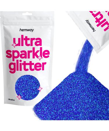Hemway Ultra Sparkle Glitter Sapphire Blue 100g / 0.35oz Multi-Purpose Epoxy Resin Arts & Crafts Cosmetic Safe Body Hair Face Nail Weddings Art Beauty Tumblers Flowers Decoration Powder Dust Premium