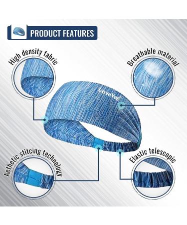 LoveYee Women's Workout Headbands - Set of 5 Wide Boho Hair Bands for Yoga, Running, and Sports - Buy Online on GoSupps.com