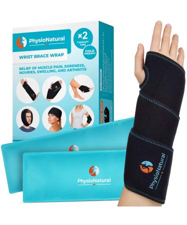 Wrist Ice Pack Wrap - Cold Therapy for Instant Pain Relief and Treatment of Carpal Tunnel Tendonitis Injuries Swelling Rheumatoid Arthritis Sprains - Hand Support Brace with Reusable Gel Packs