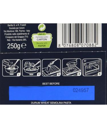 Barilla Cannelloni 250g: Authentic Italian Pasta for Delicious Meals - Buy Online on GoSupps.com