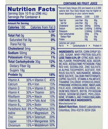 Ensure Clear Nutrition Drink | Mixed Fruit Flavor | 0g Fat, 8g Protein | 10 Fl Oz (Pack of 12) - Buy Online on GoSupps.com
