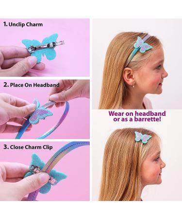 FROG SAC Sparkle Charm Headbands for Girls | Interchangeable Butterfly, Bow, Unicorn Kids Headband | Rhinestone Hair Accessories for Toddlers and Little Girls - Buy Online on GoSupps.com