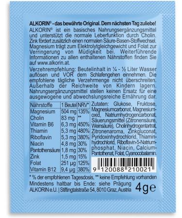 Alkorin 40 Sachets - Electrolyte Powder for Liver Support with Choline Magnesium Zinc & B Vitamins | 1 Pack - Buy Online on GoSupps.com