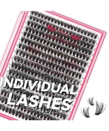 320 Pcs Individual Lashes 40D Mixed 3D Effect Lash Clusters 3D Fluffy Cluster Lashes that Look Like Eyelash Extensions DIY Lash Extension Self Application At Home (40D-C 8-16mix 3D Fluffy) 8-16 mix 40D-C(3D Fluffy)
